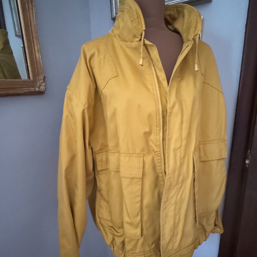 Hardy Amies London Saville Row Mustard Yellow Bomber Jacket Chore Coat